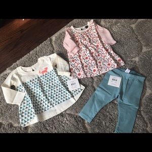 Tea Collection baby girls 3pc set 3-6month